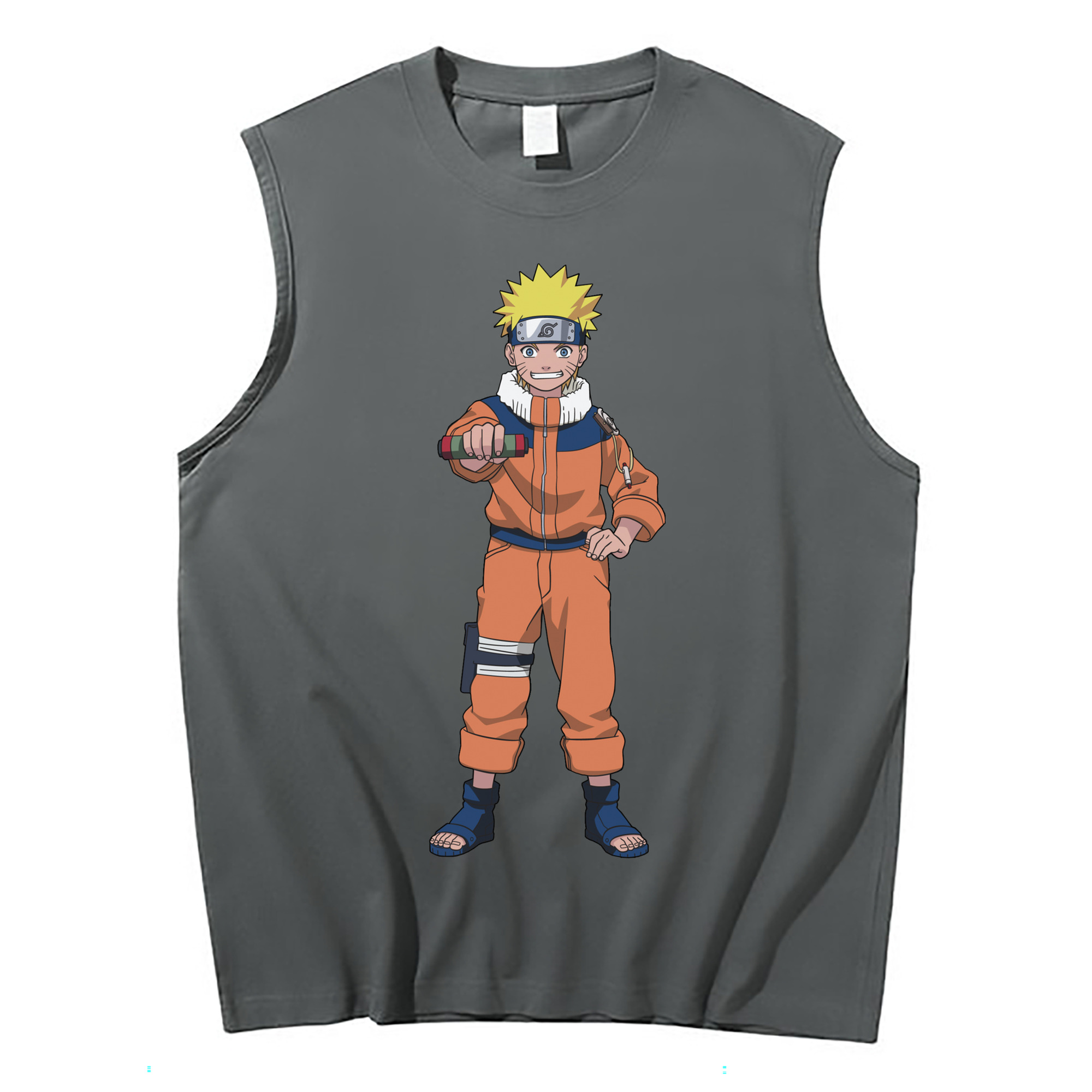 （画像用） NARUTO -ナルト- うずまき ナルト Uzumaki Naruto コットン100％タンクトップ（フロントプリント）
